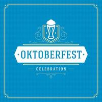 oktoberfest firande med traditionell öl emblem vektor