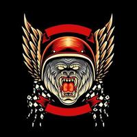 Maskottchen des Gorilla-Motorradclubs vektor