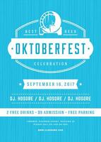 oktoberfest öl festival firande retro typografi affisch eller flygblad vektor