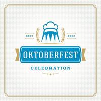 oktoberfest öl festival firande årgång hälsning kort vektor