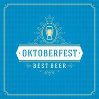 oktoberfest öl festival firande årgång hälsning kort eller affisch vektor