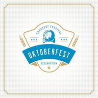 oktoberfest öl festival firande årgång hälsning kort eller affisch vektor