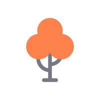Herbst Baum Orange Laub und Kofferraum Kinder minimal Symbol eben Illustration vektor