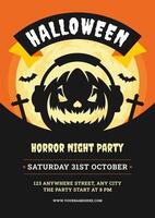 Halloween Nacht Party Flyer Design Vorlage retro Poster eben Illustration vektor