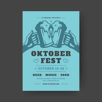 oktoberfest flygblad eller affisch retro typografi mall design inbjudan öl festival firande illustration. vektor