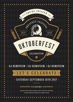 Oktoberfest Feier Poster mit Datum und Einladung vektor