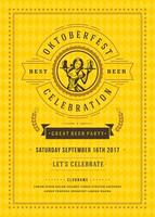 oktoberfest öl festival firande retro typografi affisch eller flygblad vektor