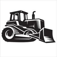 traktor illustration i svart och vit vektor