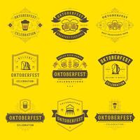 oktoberfest firande öl festival etiketter, märken och logotyper uppsättning vektor