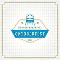 oktoberfest öl festival firande årgång hälsning kort eller affisch vektor