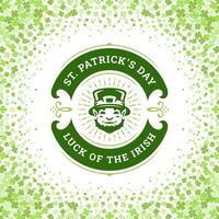 st Patrick's Tag Glück von irisch Kobold Gruß Sozial Medien Post Vorlage Jahrgang vektor