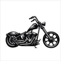 chopper cykel illustration i svart och vit vektor