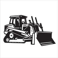 bulldozer silhuett illustration på en vit bakgrund vektor