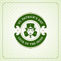 helgon Patricks dag tur av irländsk klöver vitklöver social media posta mall årgång vektor