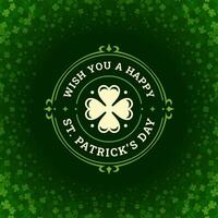 helgon Patricks dag irländsk klöver hälsning social media posta mall årgång illustration vektor