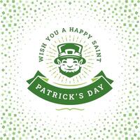 st Patricks dag tur- troll gnome hälsning social media posta mall årgång platt vektor