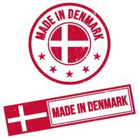 gemacht im Dänemark Briefmarke Zeichen Grunge Stil vektor
