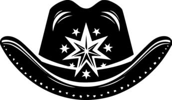 cowboy hatt - svart och vit isolerat ikon - illustration vektor