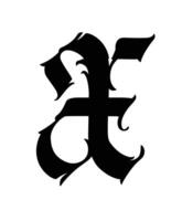 brev i de gotik stil. . alfabet. kalligrafi och text. medeltida latin brev. logotyp för de företag. monogram. elegant font för tatuering. vektor