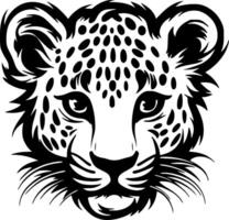 leopard bebis - minimalistisk och platt logotyp - illustration vektor