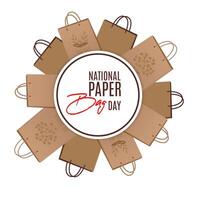 Lycklig nationell papper väska dag mall för baner, affisch, flygblad, bakgrund, kort. vektor