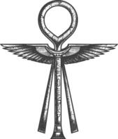 enda gammal egypten hieroglyf ett symbol bild använder sig av gammal gravyr stil vektor