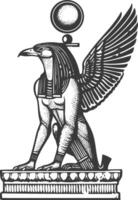 Single uralt Ägypten Hieroglyphe einer Symbol Bild mit alt Gravur Stil vektor