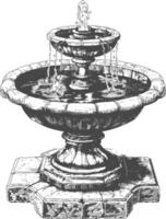 Wasser Brunnen oder Wasser Gut Bild mit alt Gravur Stil vektor