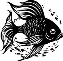 Goldfisch - - schwarz und Weiß isoliert Symbol - - Illustration vektor