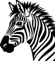 zebra - svart och vit isolerat ikon - illustration vektor