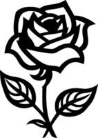 Rose - - schwarz und Weiß isoliert Symbol - - Illustration vektor