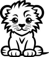 lejon bebis - minimalistisk och platt logotyp - illustration vektor