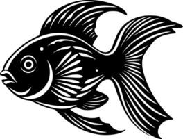 fisk - svart och vit isolerat ikon - illustration vektor