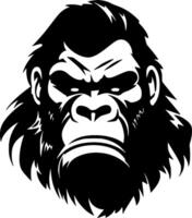 gorilla - svart och vit isolerat ikon - illustration vektor