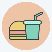ikon mat och dryck. relaterad till foton och illustrationer symbol. Färg para stil. enkel design illustration vektor