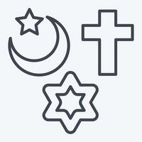 ikon religion. relaterad till foton och illustrationer symbol. linje stil. enkel design illustration vektor