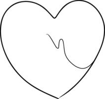 kontinuerlig linje teckning av hjärta på transparent bakgrund. illustration vektor