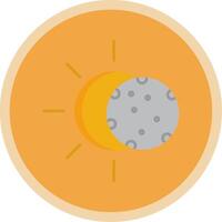 sol- platt mång cirkel ikon vektor
