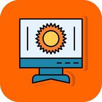 Sol fylld orange bakgrund ikon vektor