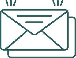 Mail Linie Gradient runden Ecke Symbol vektor