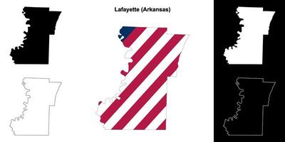 lafayette grevskap, Arkansas översikt Karta uppsättning vektor