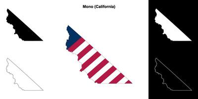 Mono Bezirk, Kalifornien Gliederung Karte einstellen vektor