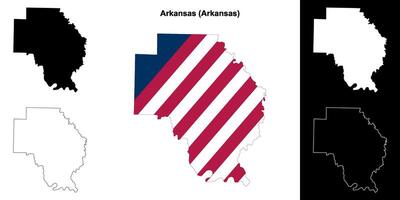 Arkansas grevskap, Arkansas översikt Karta uppsättning vektor