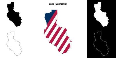 See Bezirk, Kalifornien Gliederung Karte einstellen vektor
