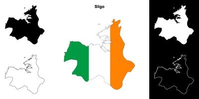 Sligo Bezirk Gliederung Karte einstellen vektor