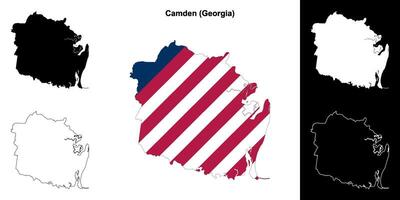 camden Bezirk, Georgia Gliederung Karte einstellen vektor