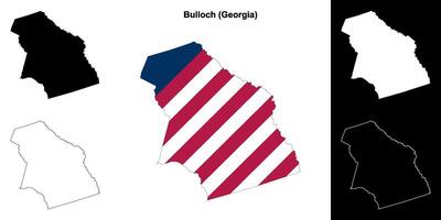 Bulloch Bezirk, Georgia Gliederung Karte einstellen vektor