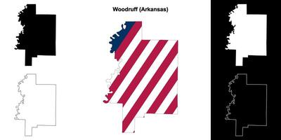 myskmadra grevskap, Arkansas översikt Karta uppsättning vektor