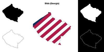 bibb Bezirk, Georgia Gliederung Karte einstellen vektor