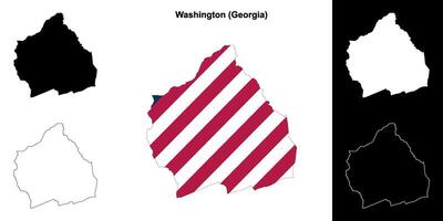 Washington Bezirk, Georgia Gliederung Karte einstellen vektor